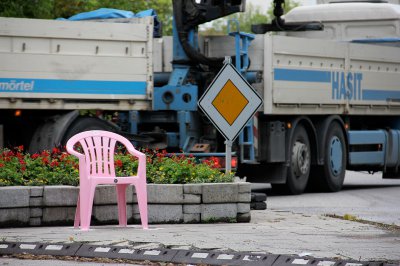 Ausstellungsansicht Verkehrsinsel
